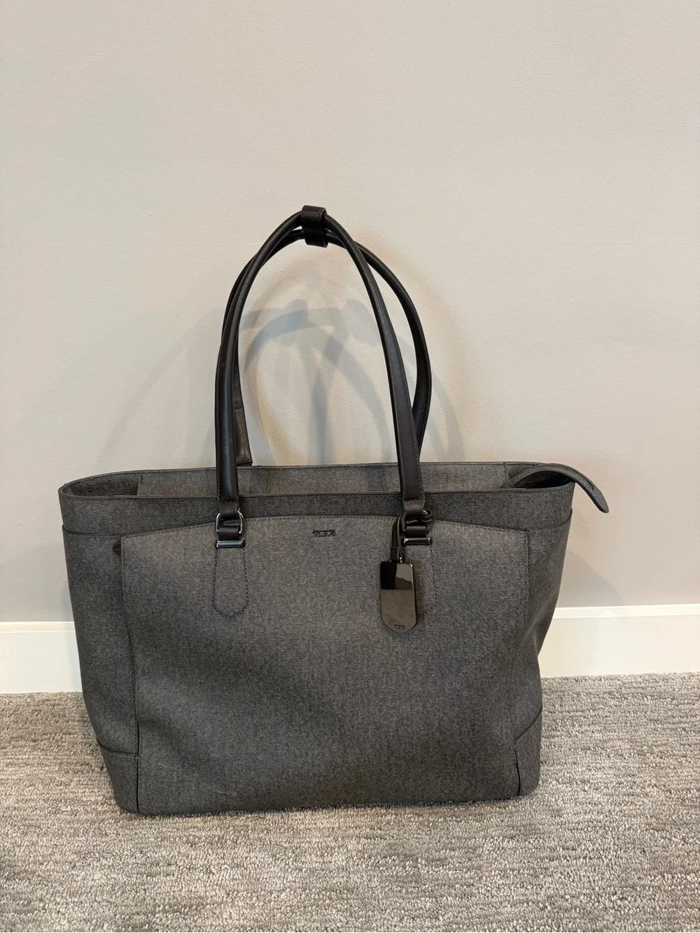 Tumi Sinclair Valerie Business Tote- gray coated canvas